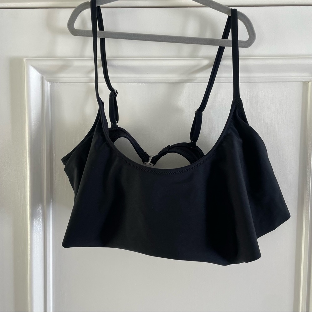 Old Navy Black ruffle bathtub suit top